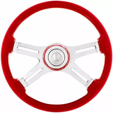 18 Inch 4 Spoke Steering Wheel W/ Color Matching Horn Bezel