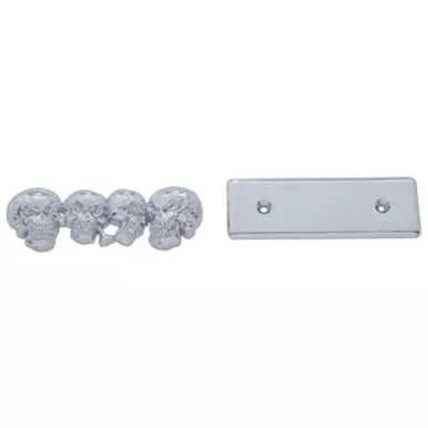 Chrome 3D Four Skull Truck Accent - Screw On