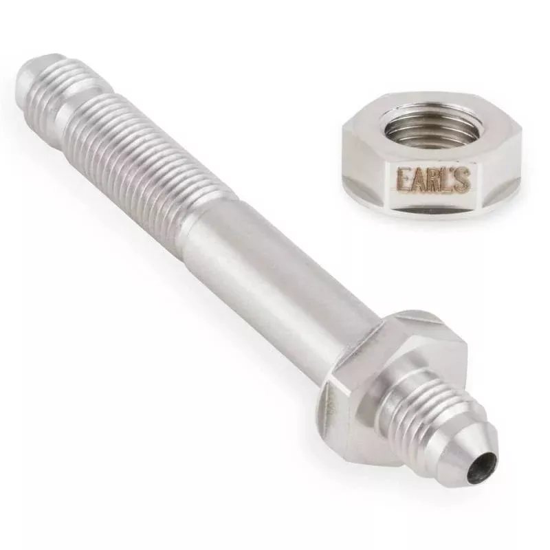 Earl's Straight Bulkhead Adapter Fitting -4 AN Male to -4 AN Male Bulkhead - Stainless