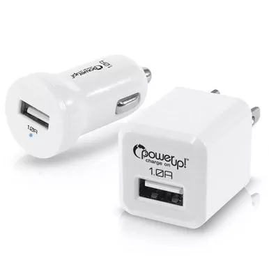 USB Charger 2 Pack W/ One Wall & One Car Charger